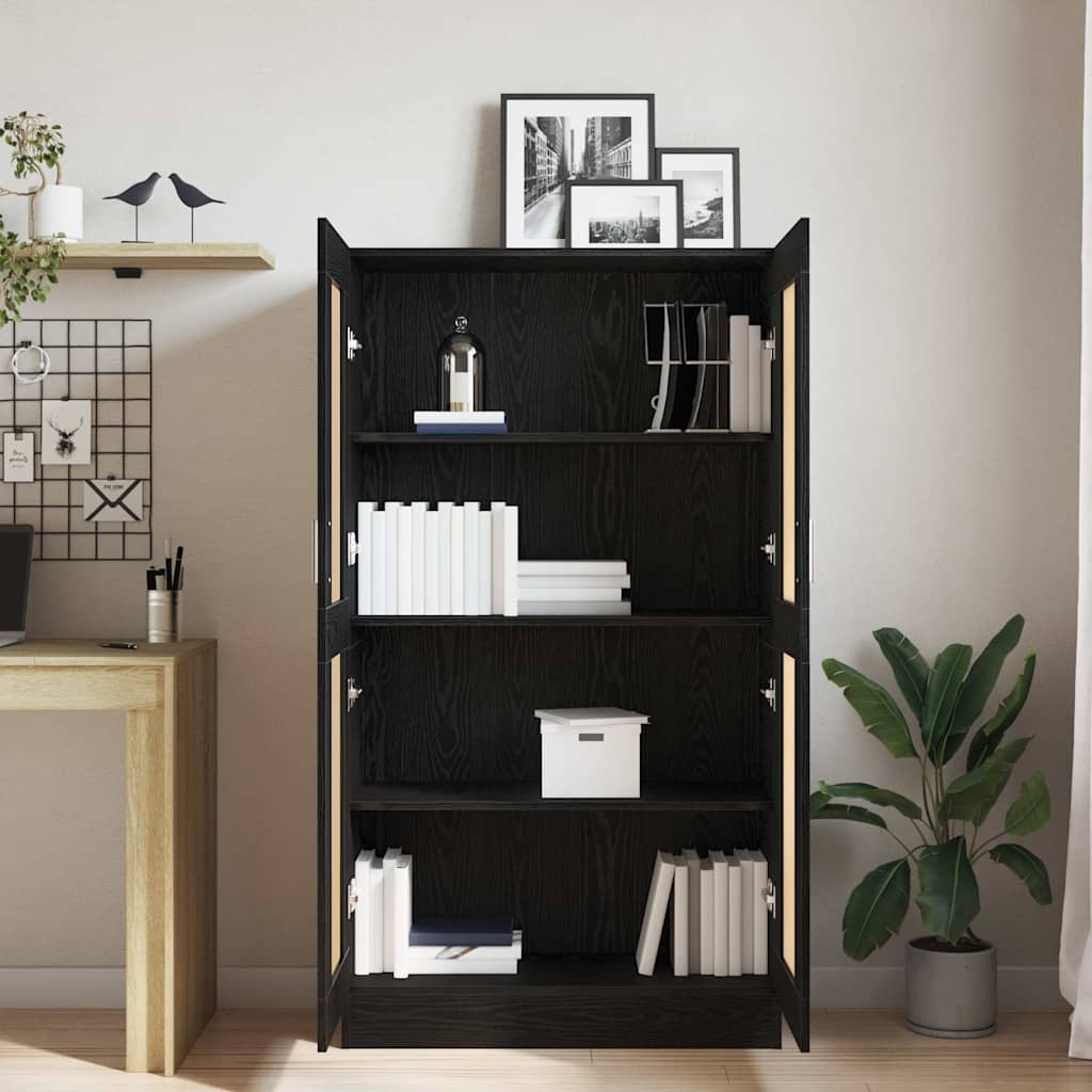 vidaXL Βιβλιοθήκη Μαύρη δρυς 82.5 x 30.5 x 150 cm Επεξεργασμένο ξύλο