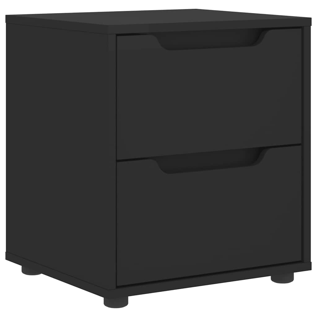vidaXL Κομοδίνο "VISNES" Μαύρο 45x40x50 cm Κατασκευασμένο ξύλο