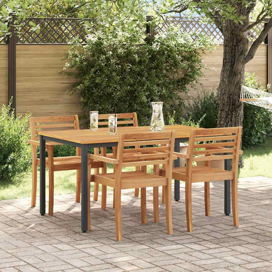 vidaXL Εξωτερικό Τραπέζι Φυσικό και Μαύρο 150 x 90 x 75 cm