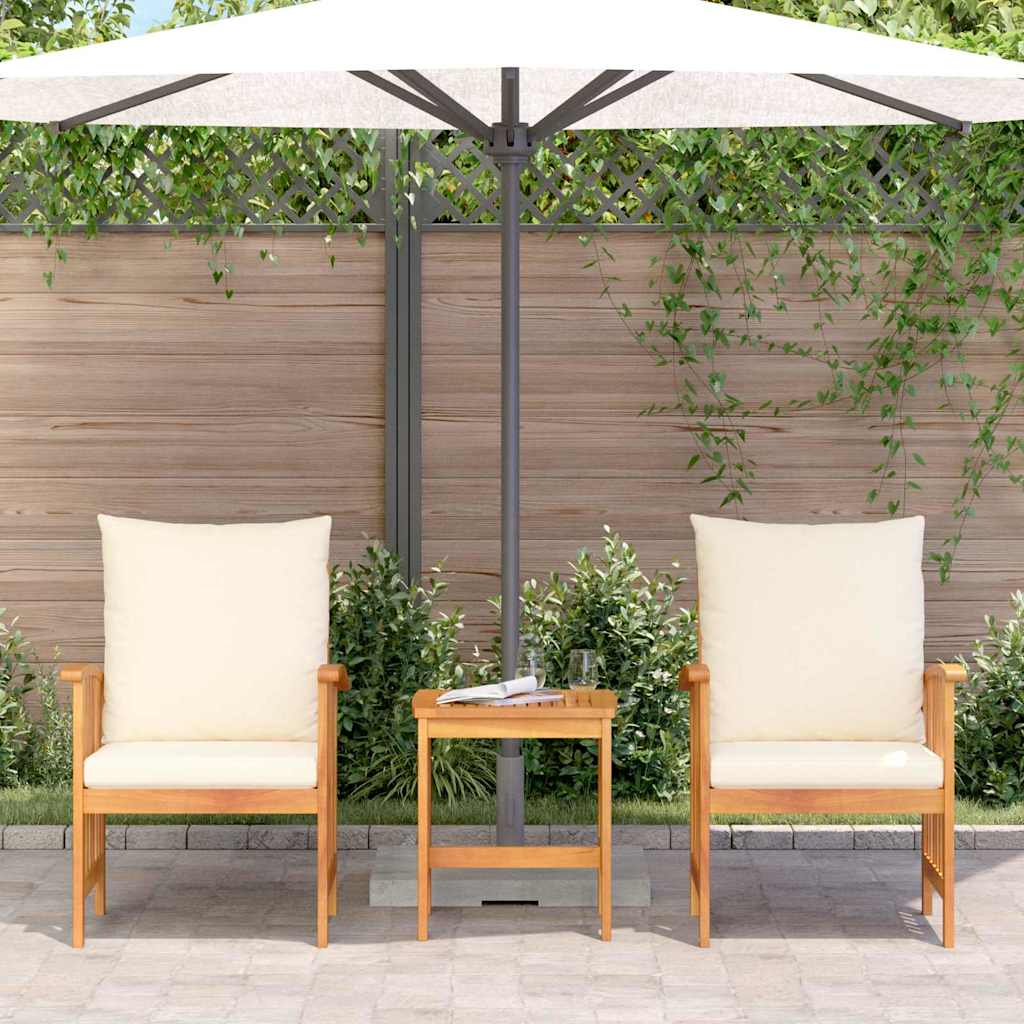 vidaXL Σετ Καναπέ Κήπου με μαξιλάρι 3 pcs Καφέ Μασίφ ξύλο ακακίας