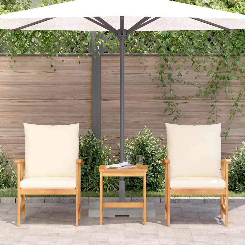 vidaXL Σετ Καναπέ Κήπου με μαξιλάρι 3 pcs Καφέ Μασίφ ξύλο ακακίας