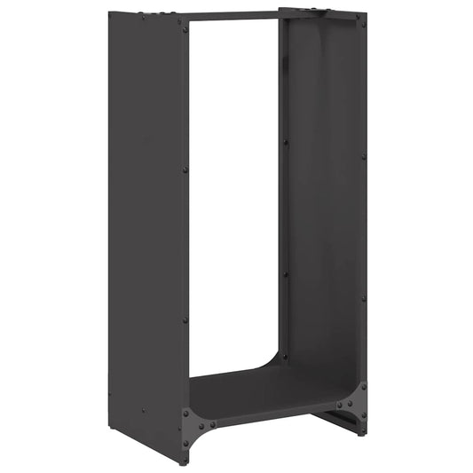 vidaXL Ράφι Καυσόξυλων Μαύρο 40x30x80 εκ. Χάλυβας ψυχρής έλασης