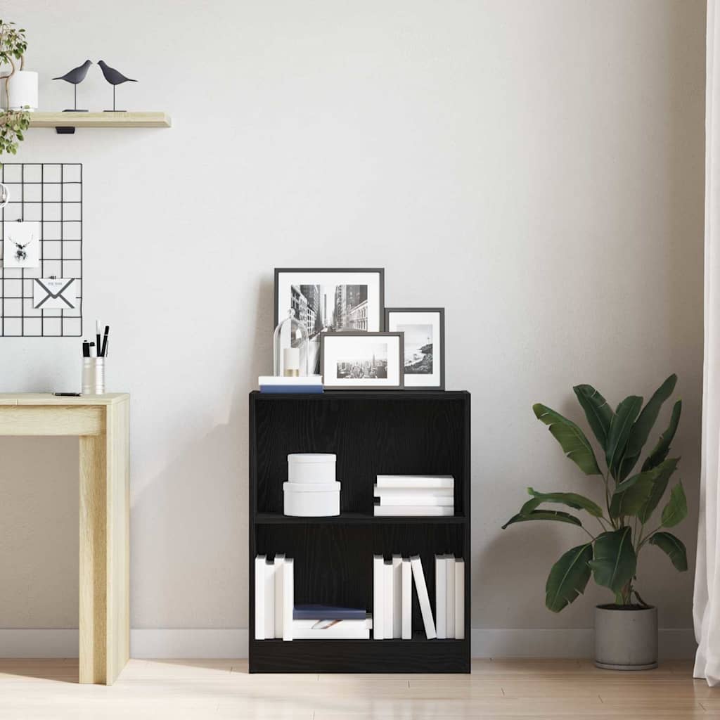 vidaXL Βιβλιοθήκη Μαύρο 60 x 24 x 76 cm Επεξεργασμένο ξύλο