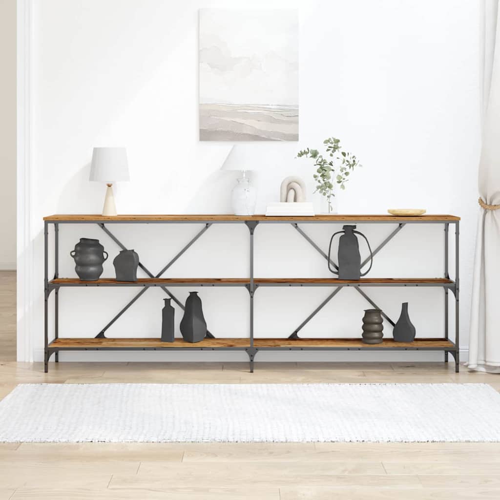 vidaXL Τραπέζι κονσόλας Καφέ 200 x 30 x 75 εκ. Επεξεργασμένο ξύλο