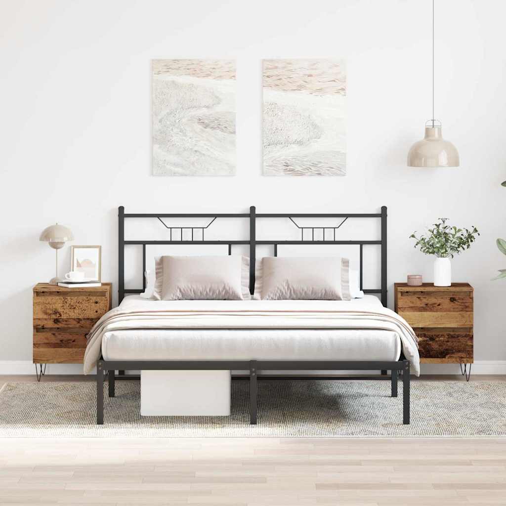 vidaXL Κομοδίνο 2 τμχ. Παλαιό ξύλο 40 x 35 x 50 εκ. Επεξεργασμένο Ξύλο