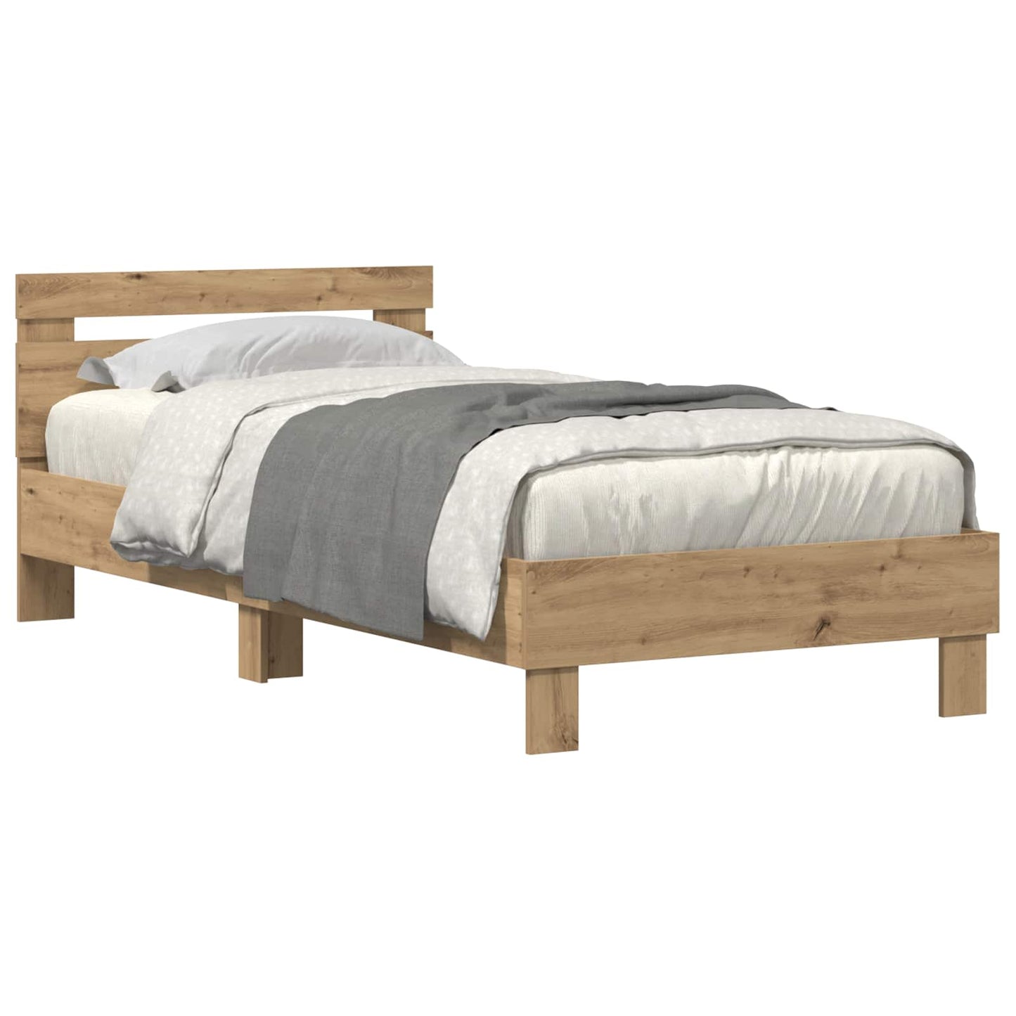 vidaXL Σκελετός Κρεβατιού Artisan Oak 100 x 200 cm Επεξεργασμένο Ξύλο