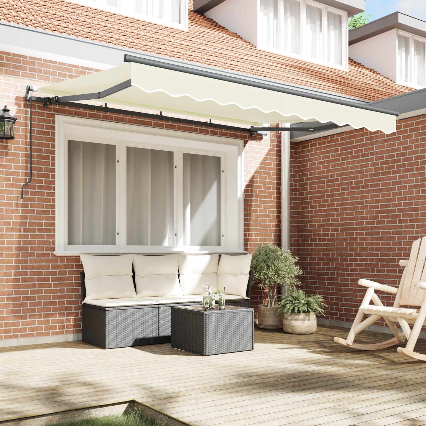 vidaXL Αναδιπλούμενη τέντα Κρεμ 250 x 200 cm ύφασμα