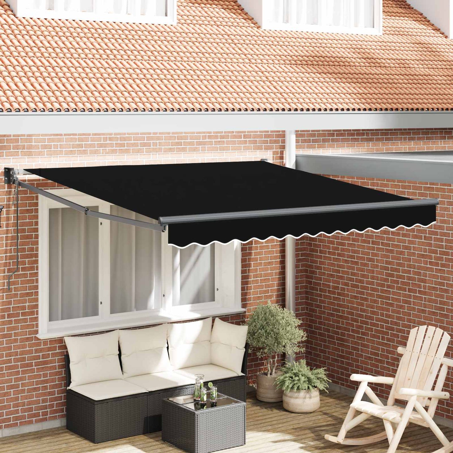 vidaXL Electric Awning 3 x 2,5 m Μαύρο 100% Polyester