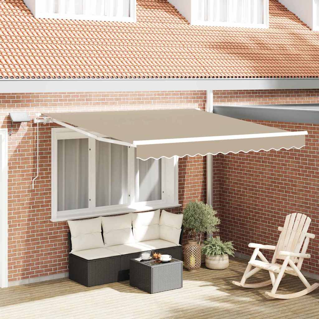 vidaXL Αναδιπλούμενη τέντα Μπεζ 300 x 250 εκ Ύφασμα και αλουμίνιο