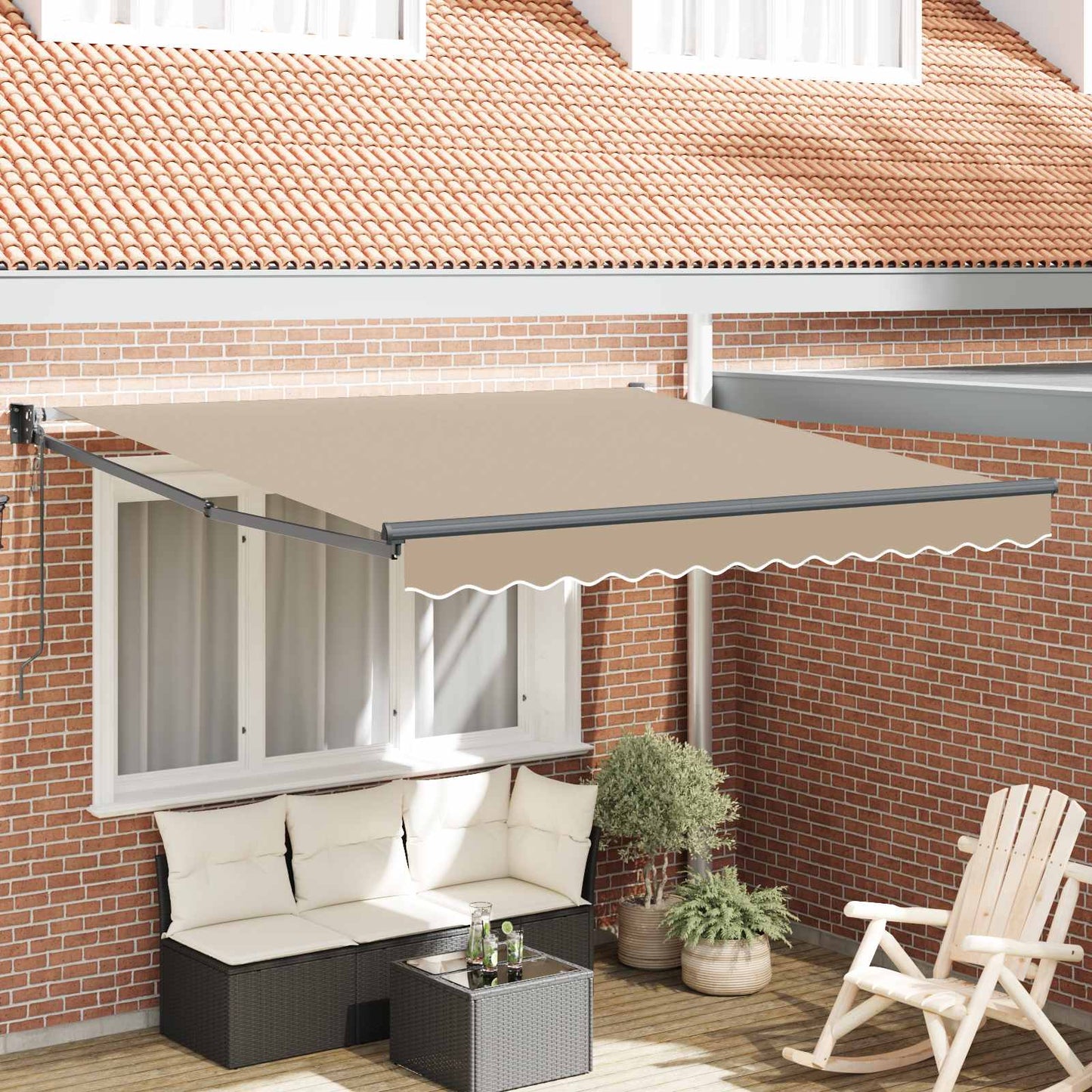 vidaXL Electric Awning 3 x 2,5 m Μπεζ 100% Polyester
