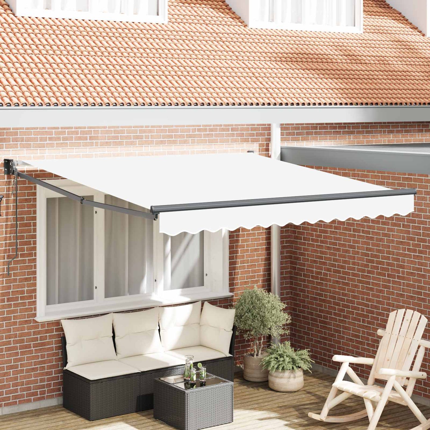 vidaXL Electric Awning 3 x 2,5 m Λευκό 100% Polyester