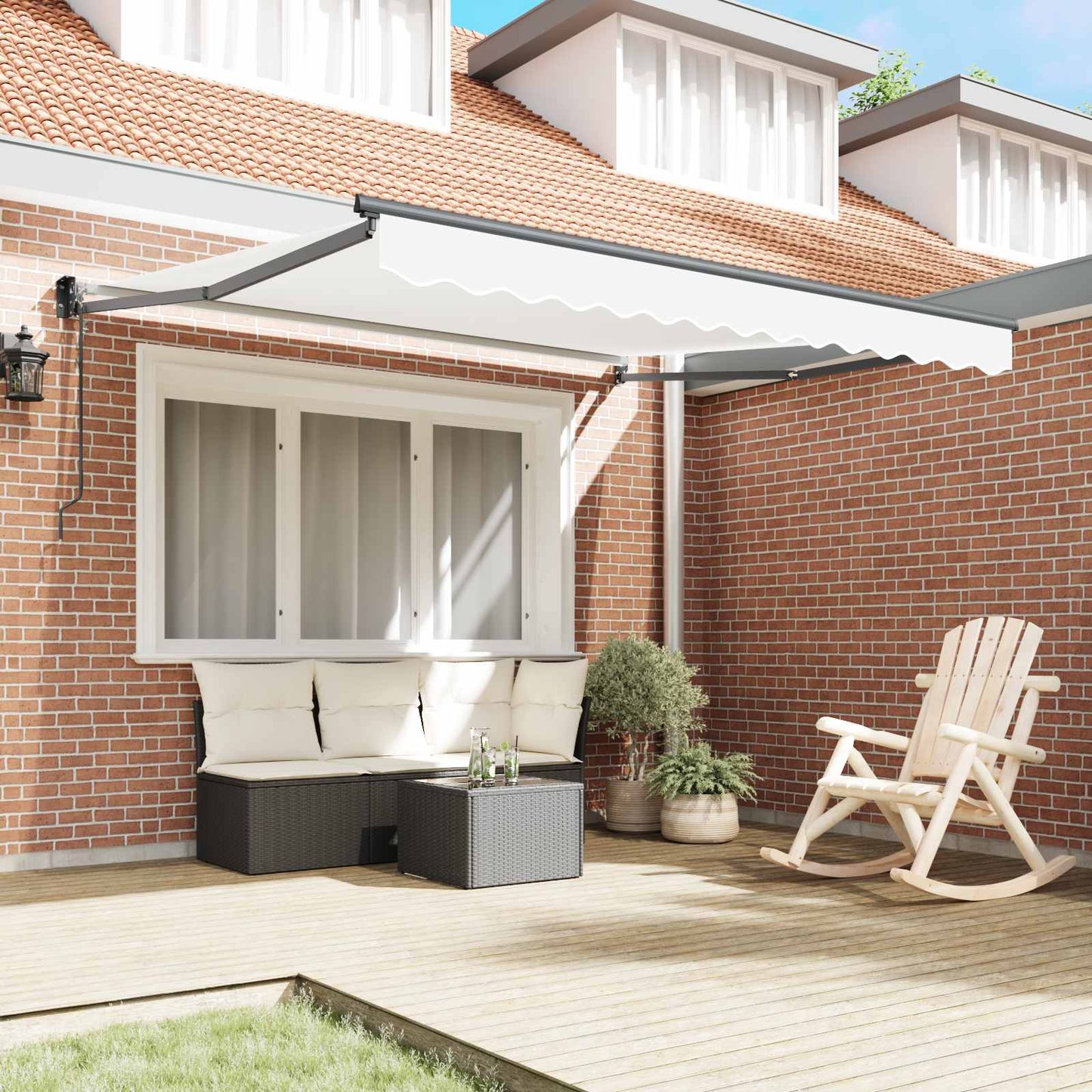 vidaXL Electric Awning 3 x 2,5 m Λευκό 100% Polyester