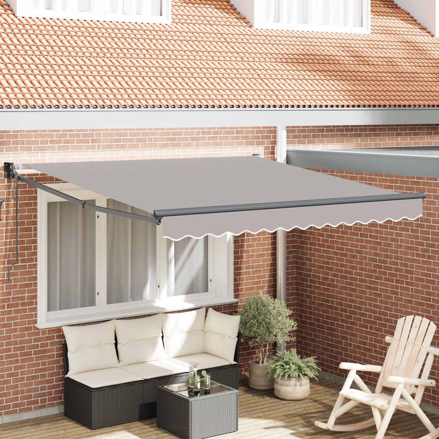 vidaXL Electric Awning 3 x 2,5 m Ανοιχτό γκρι 100% Polyester