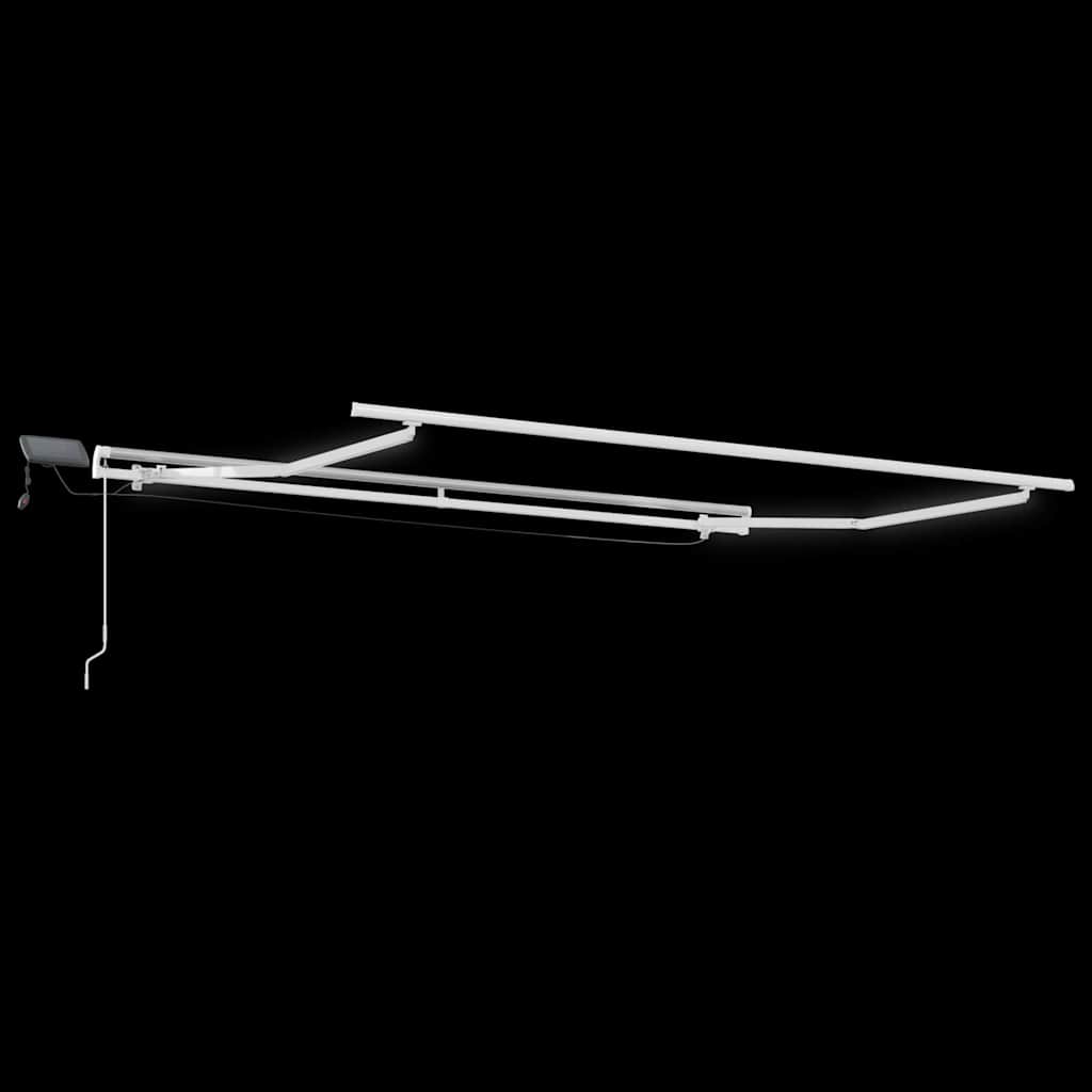 vidaXL Χειροκίνητη τέντα με ηλιακό LED 3 x 2,5 m Κόκκινο