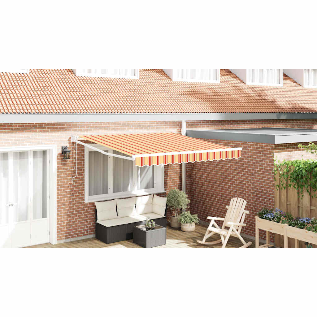 vidaXL Electric Awning 3,5 x 2,5 m Κίτρινες και πορτοκαλί ρίγες