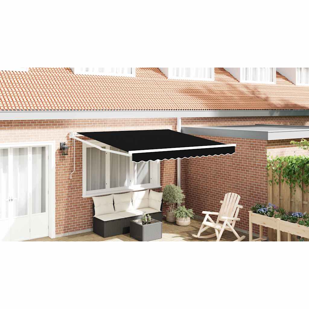 vidaXL Electric Awning 3,5 x 2,5 m Μαύρο 100% Polyester