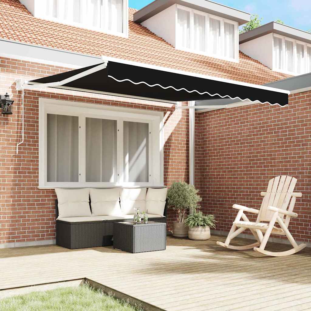 vidaXL Electric Awning 3,5 x 2,5 m Μαύρο 100% Polyester