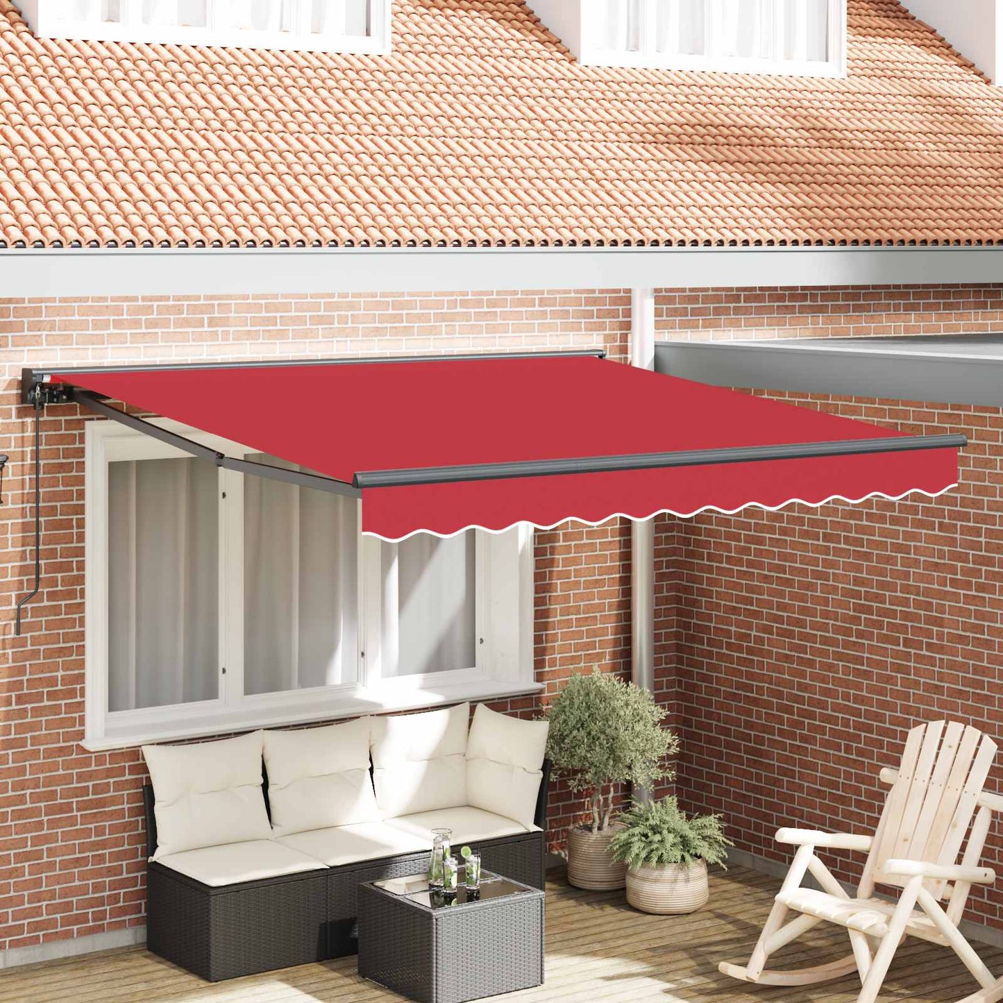 vidaXL Σκελετός Τέντας Κόκκινο 350 x 250 εκ