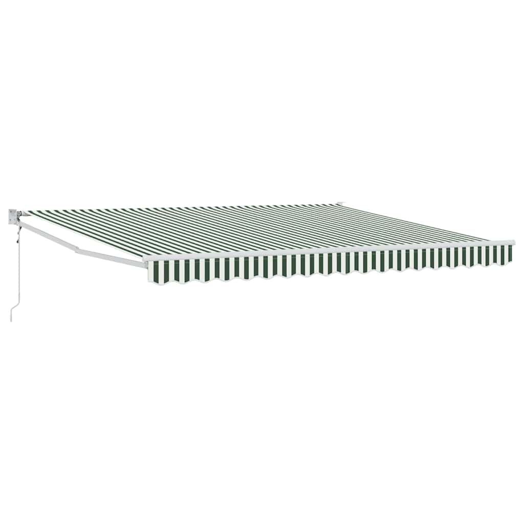 vidaXL Electric Awning 4 x 3 m Πράσινο και λευκό ριγέ 100% Polyester