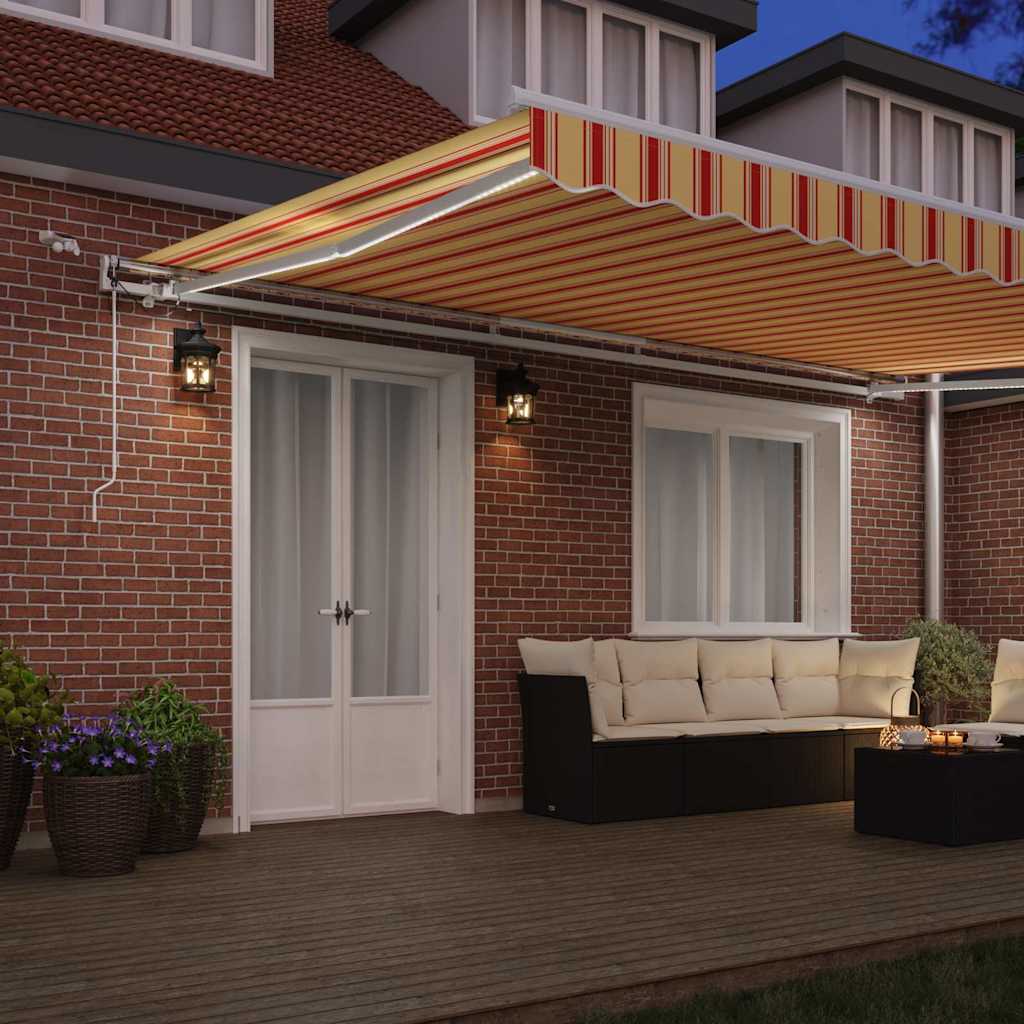 vidaXL Ηλεκτρική τέντα με LED και αισθητήρα 5 x 3,5 m