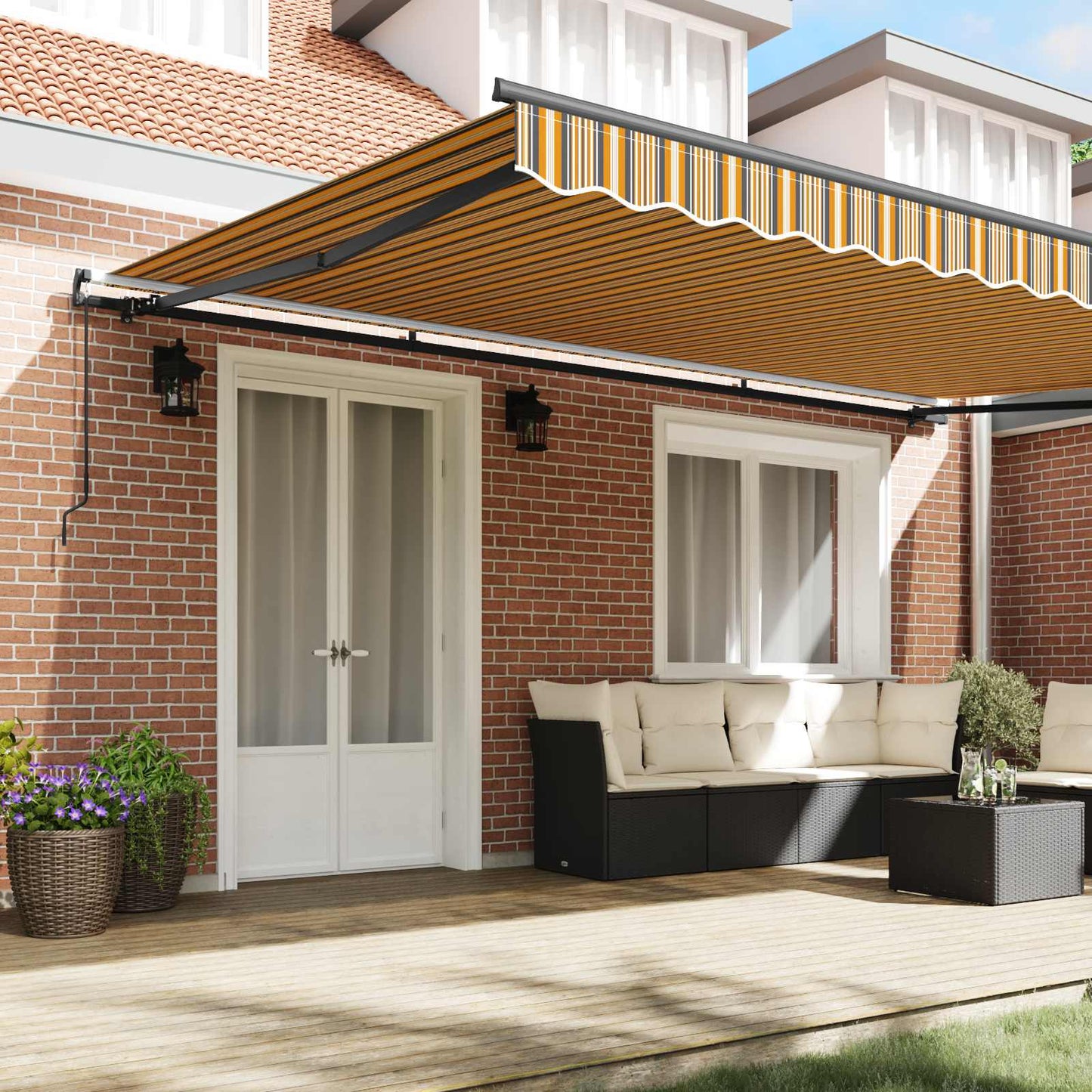 vidaXL Αναδιπλούμενη τέντα Πολύχρωμο 500 x 350 εκ