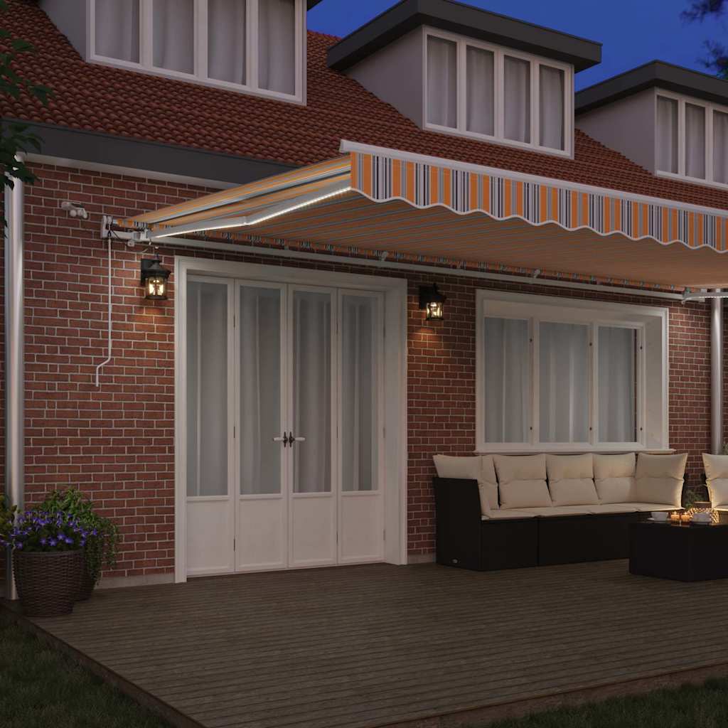 vidaXL Ηλεκτρική τέντα με LED και αισθητήρα 6 x 3 m