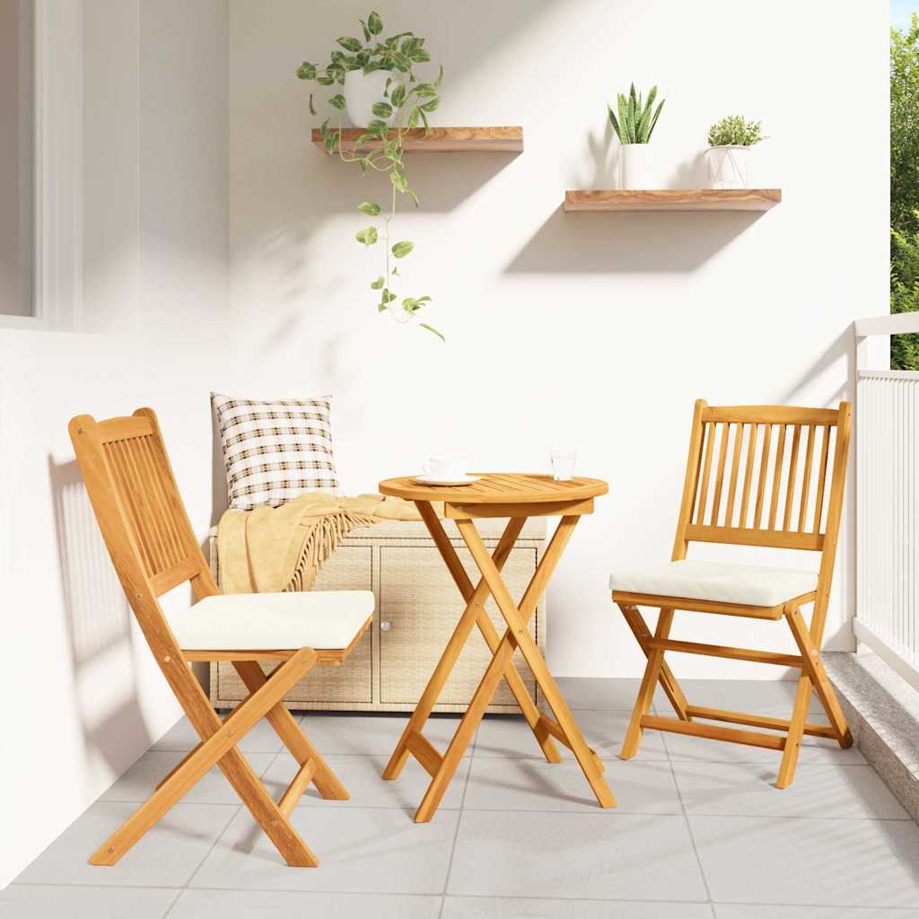 vidaXL Σετ Μπιστρό Κήπου 3 pcs Καφέ Μασίφ ξύλο ακακίας