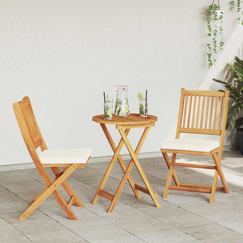 vidaXL Σετ Μπιστρό Κήπου 3 pcs Καφέ Μασίφ ξύλο ακακίας