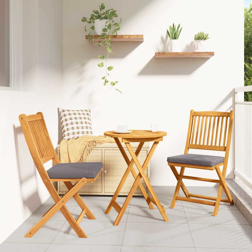 vidaXL Σετ Μπιστρό Κήπου 3 pcs Καφέ Μασίφ ξύλο ακακίας