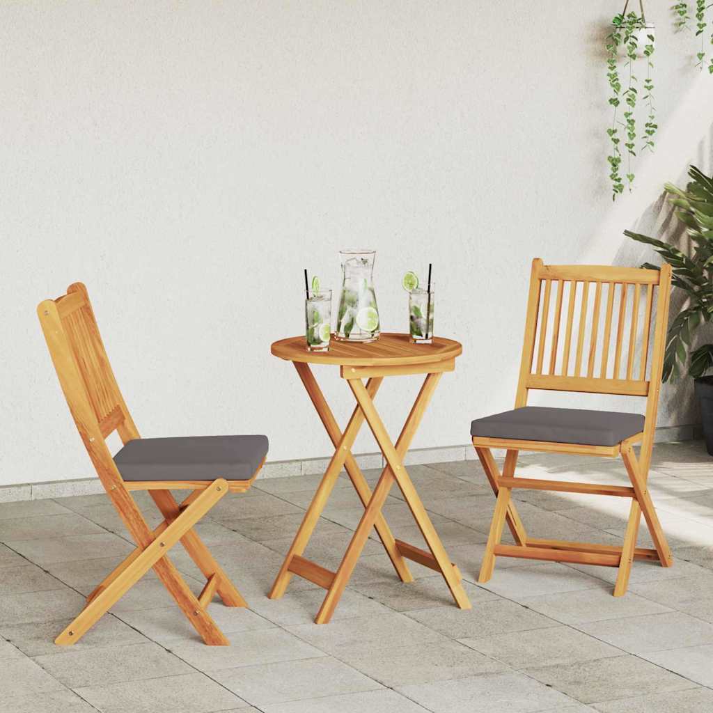 vidaXL Σετ Μπιστρό Κήπου 3 pcs Καφέ Μασίφ ξύλο ακακίας