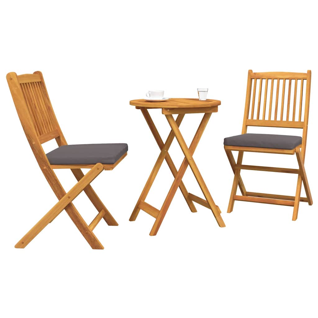 vidaXL Σετ Μπιστρό Κήπου 3 pcs Καφέ Μασίφ ξύλο ακακίας