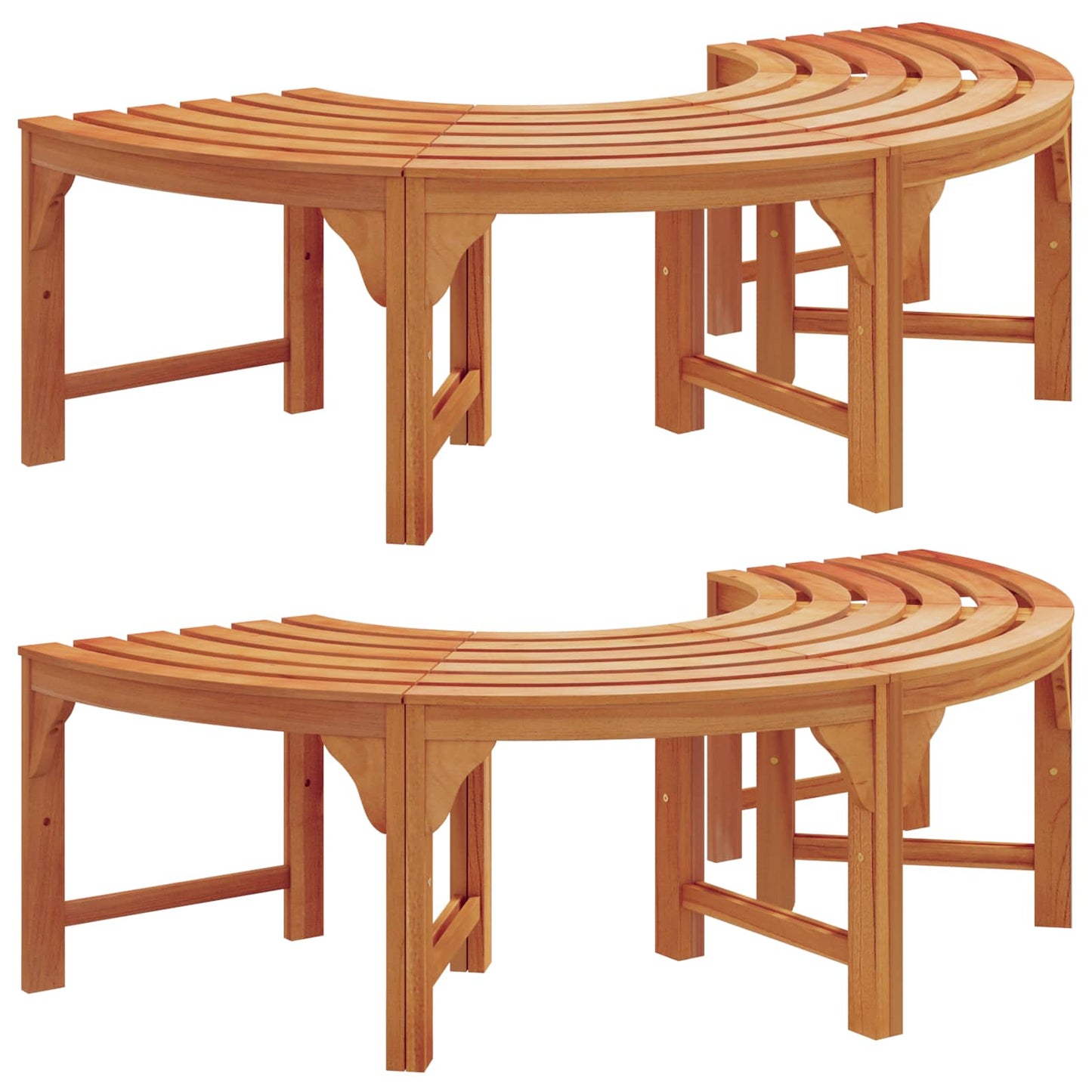 vidaXL Παγκάκι Δέντρου 8 -Seater 2 τμχ. 160 x 80 x 45cm Φυσικό