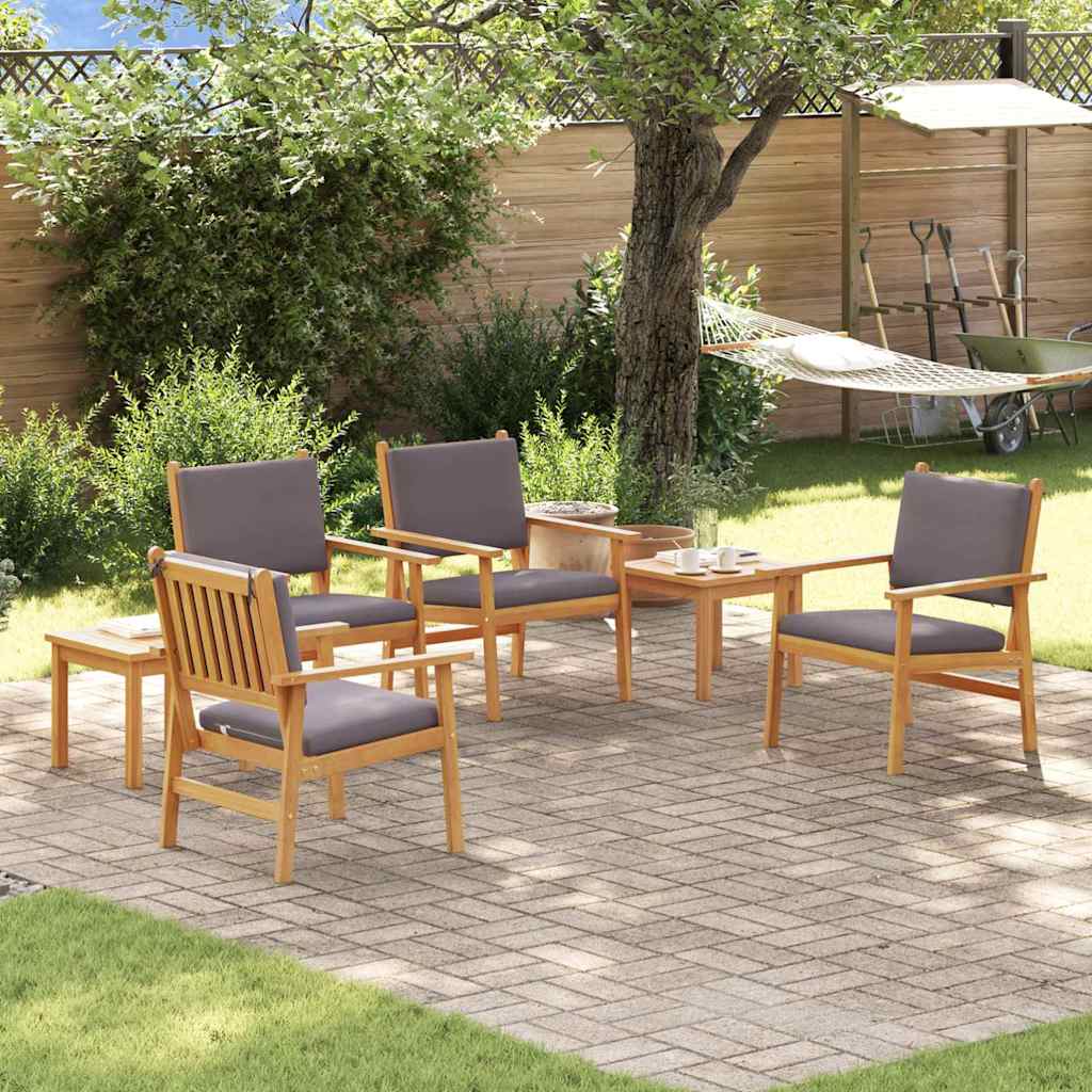 vidaXL Σετ Καναπέ Κήπου 6 τεμ. 6-Αριθμός καθισμάτων Καφέ