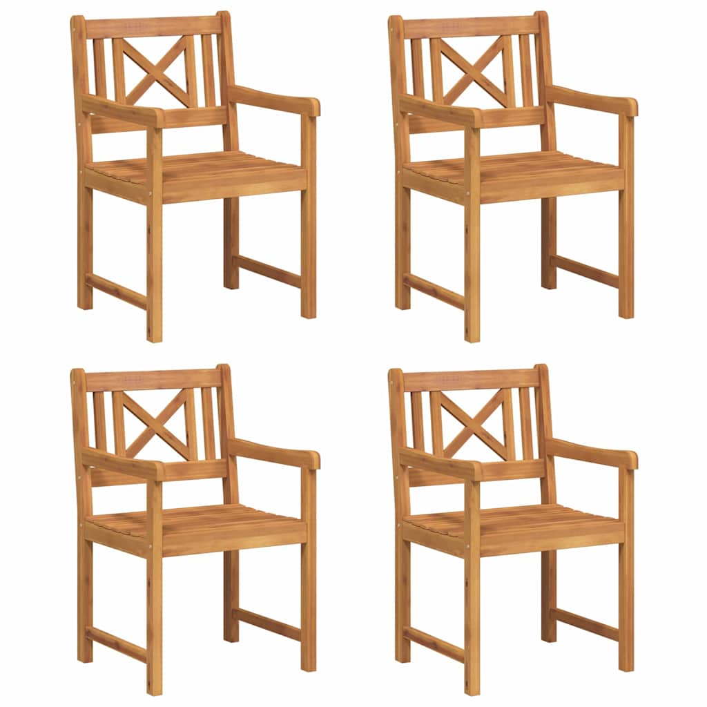 vidaXL Καρέκλα Κήπου 4 pcs Καφέ 56 x 56 x 90 εκ. Μασίφ ξύλο ακακίας
