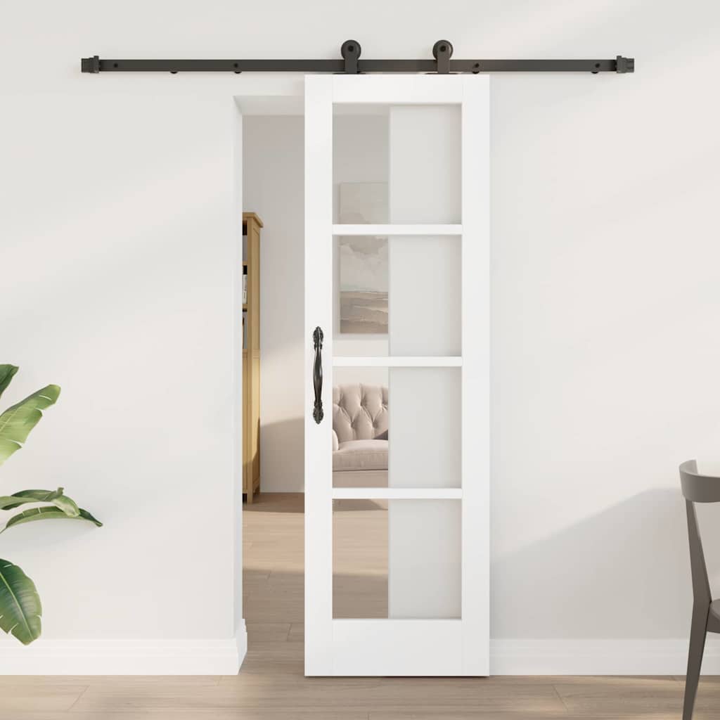 vidaXL Συρόμενη Πόρτα ORKDAL 61 x 198,5 εκ. Λευκό και Μαύρο