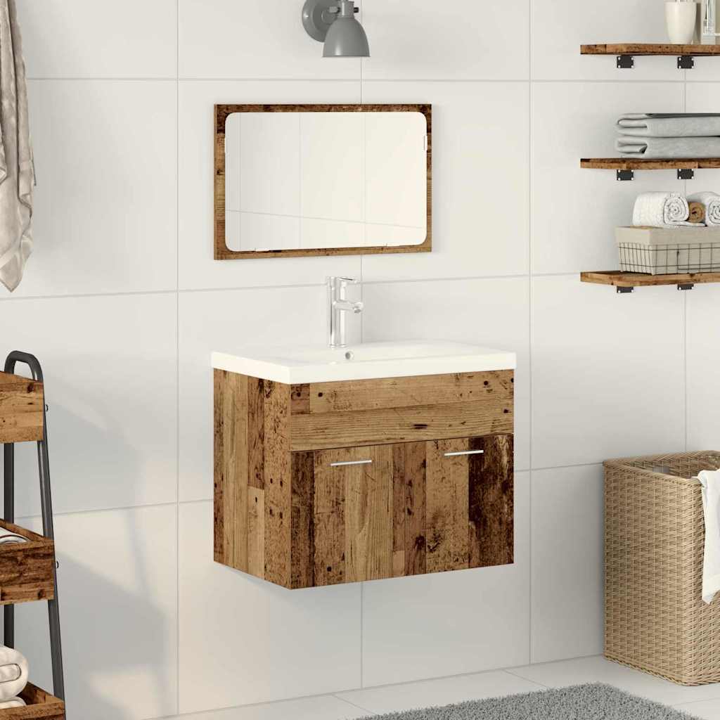 vidaXL Σετ Άλλο Καφέ, Λευκό 60 x 38.5 x 46 cm Στερεό ξύλο, Κεραμικό
