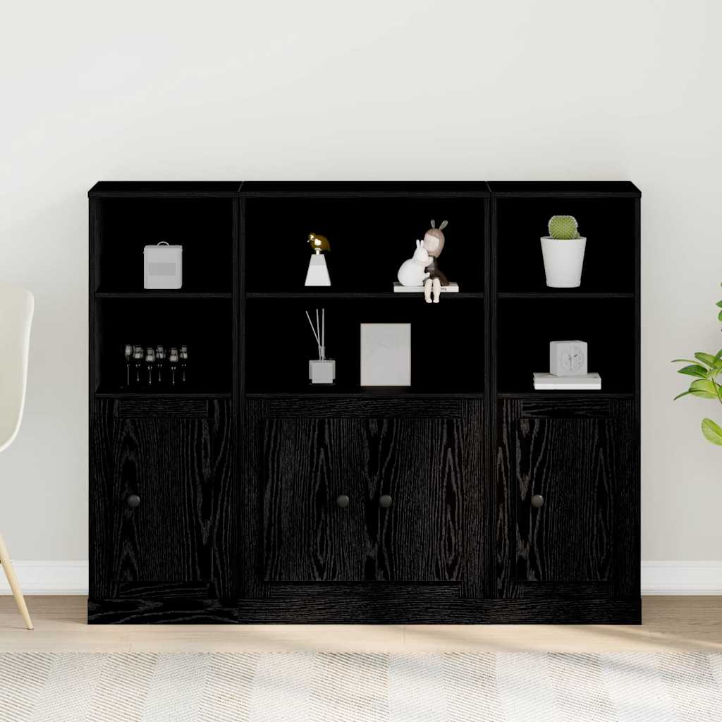 vidaXL Υψηλή Ντουλάπα Μαύρη Οξυά 132 x 35.5 x 103.5 εκ