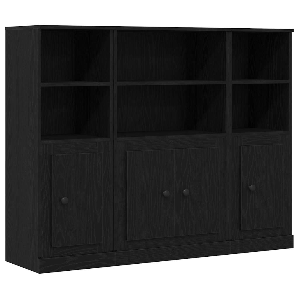 vidaXL Υψηλή Ντουλάπα Μαύρη Οξυά 132 x 35.5 x 103.5 εκ