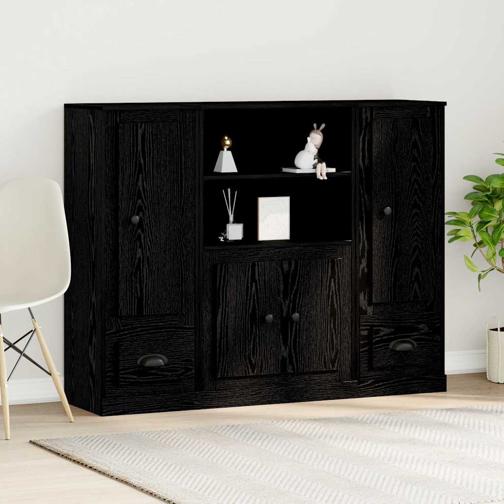 vidaXL Βιβλιοθήκη Μαύρη Οξυά 132 x 35.5 x 103.5 εκ Επεξεργασμένο ξύλο