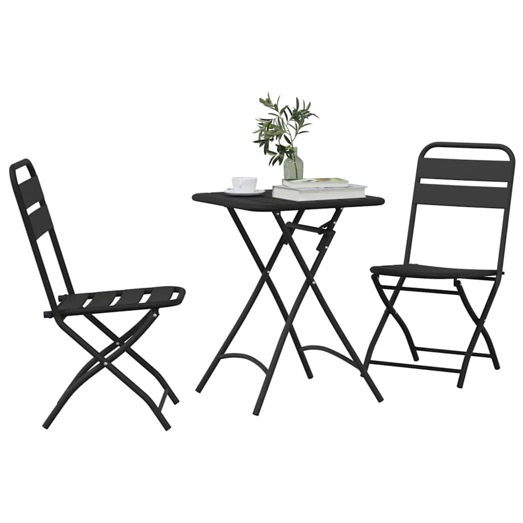 vidaXL Σετ Bistro 3 Τεμαχίων Ανθρακί Ατσάλι