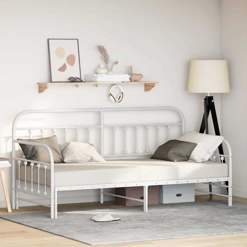 vidaXL Σκελετός κρεβατιού ημέρας Λευκό 90 x 190 cm