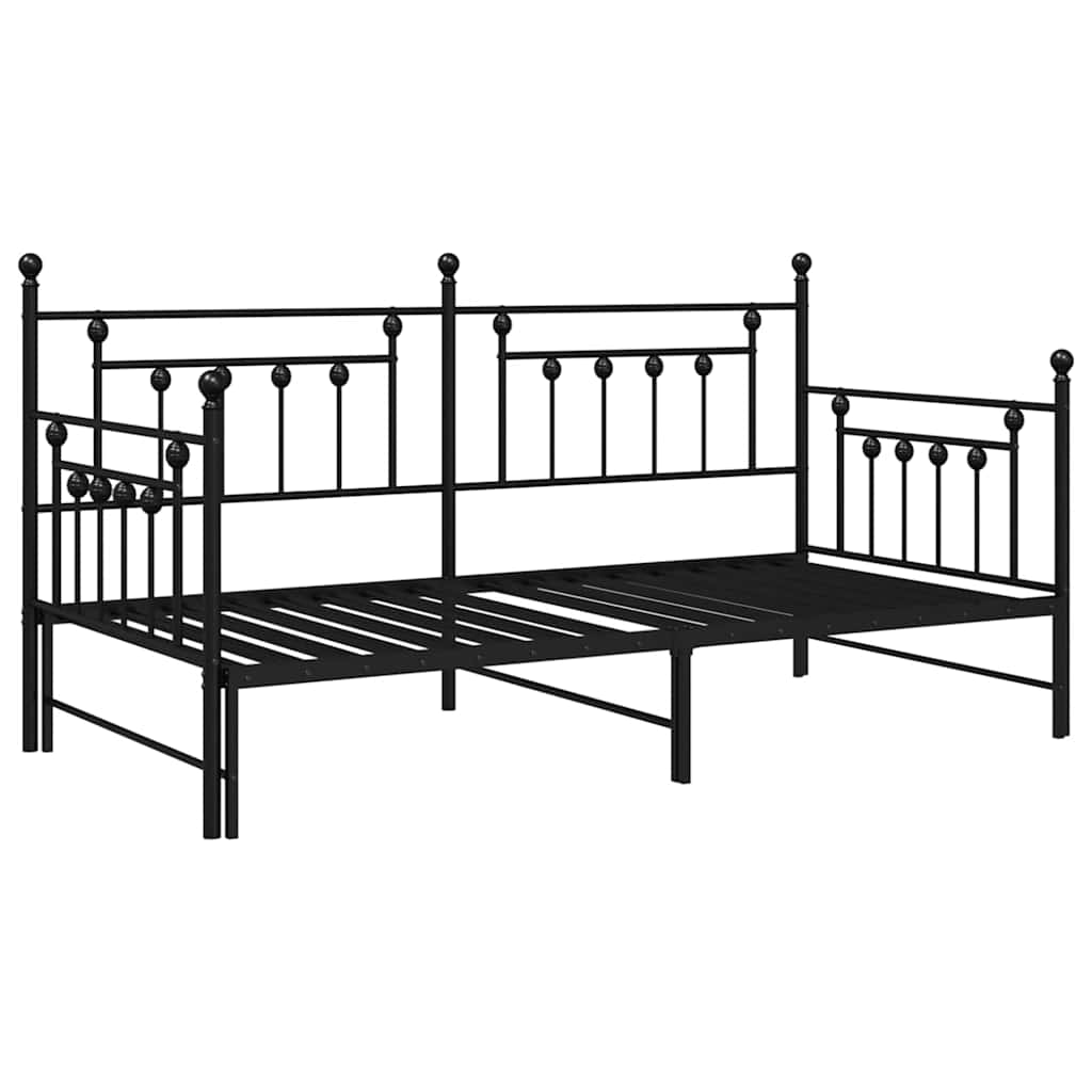 vidaXL Σκελετός κρεβατιού ημέρας Μαύρο 90 x 190 cm Ατσάλι