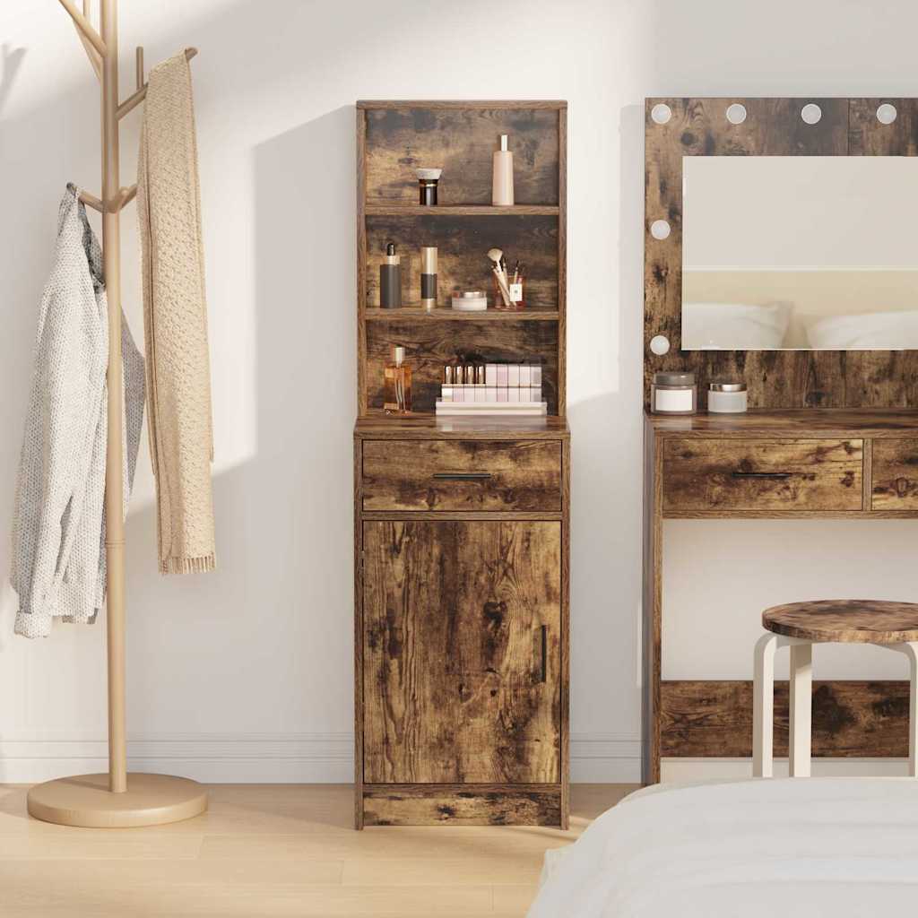 vidaXL Highboard Καπνιστό Δρύς 40 x 40,5 x 135 εκ. Επεξεργασμένο ξύλο