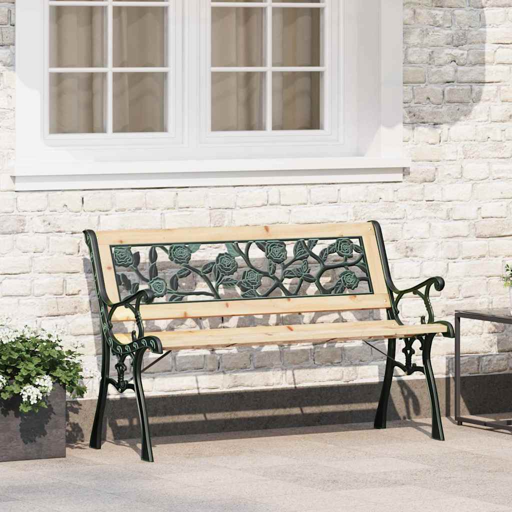 vidaXL Παγκάκι κήπου με μαξιλάρι Καφέ 116 x 54 x 73 εκ. ξύλο