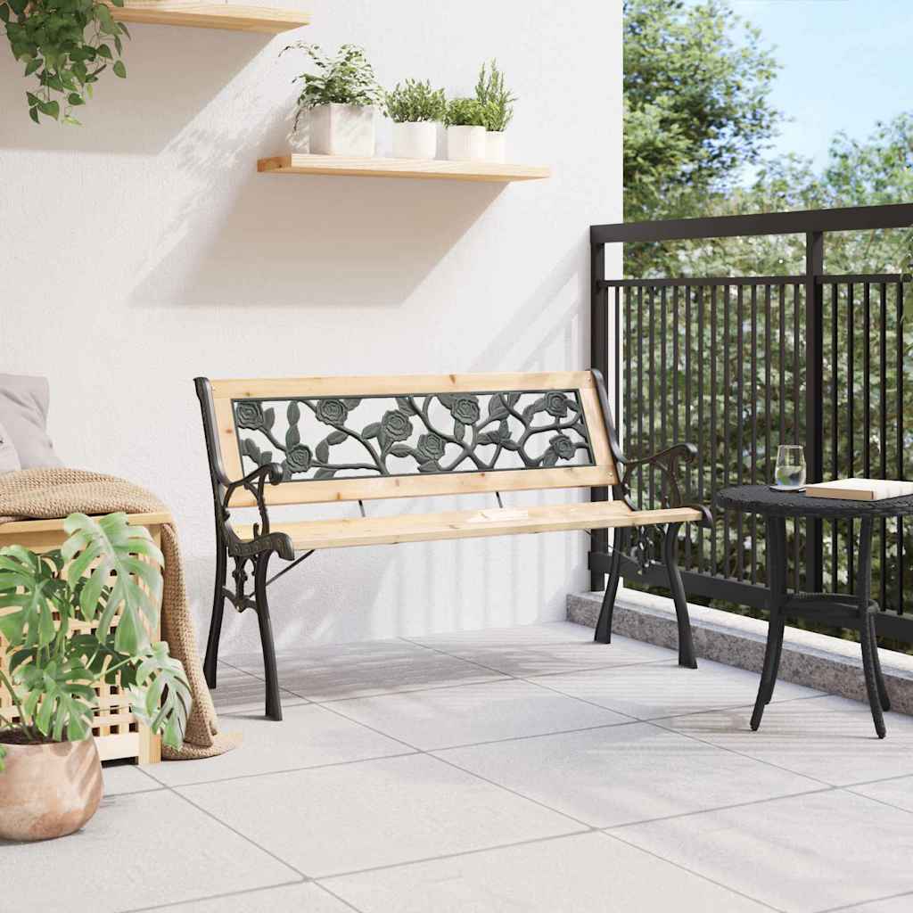 vidaXL Παγκάκι κήπου με μαξιλάρι Καφέ 116 x 54 x 73 εκ. ξύλο