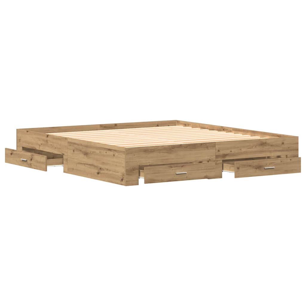 vidaXL Σκελετός Κρεβατιού Artisan Oak 180 x 200 cm Επεξεργασμένο Ξύλο