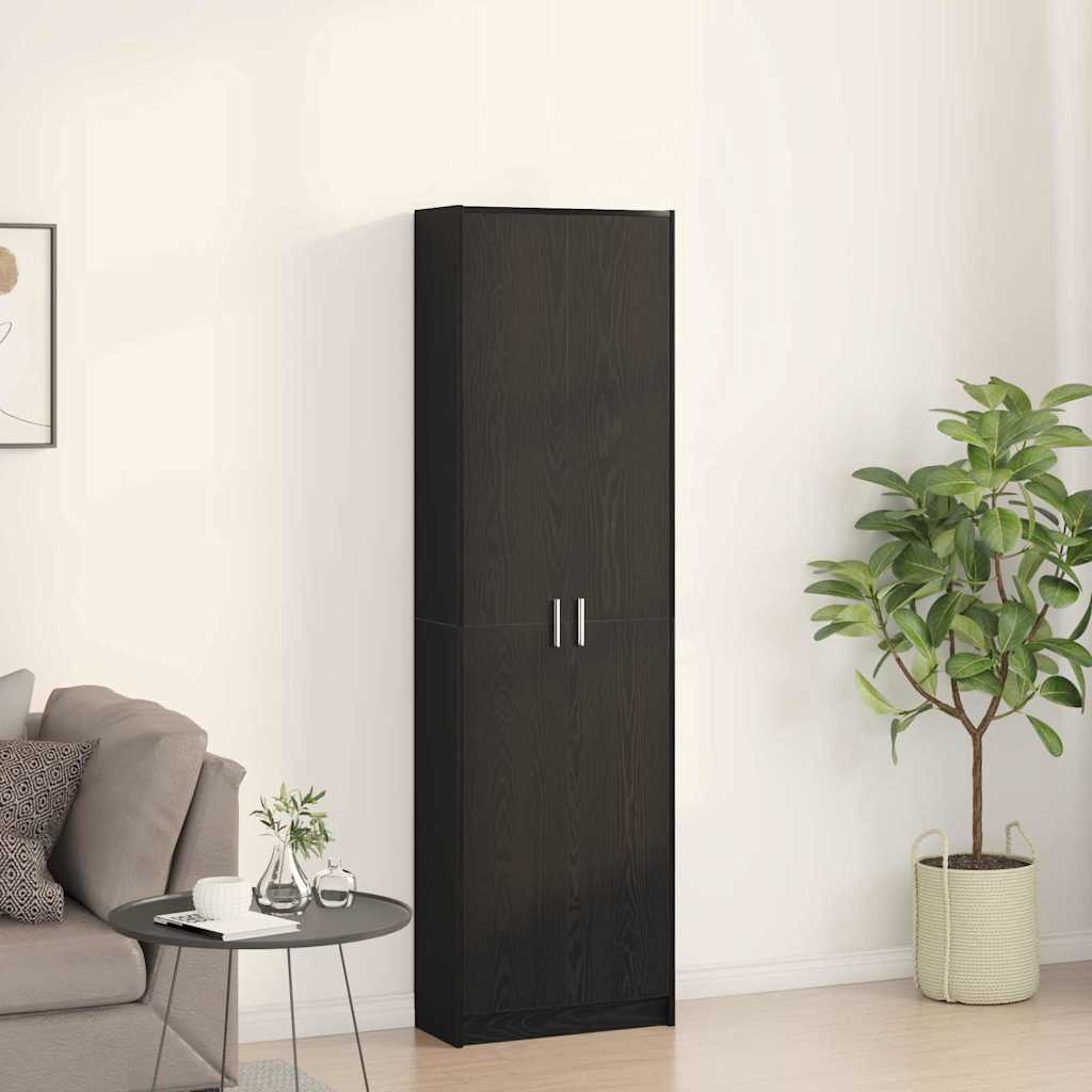 vidaXL Ντουλάπι Μαύρη δρυς 55 x 25 x 189 εκ. Επεξεργασμένο ξύλο