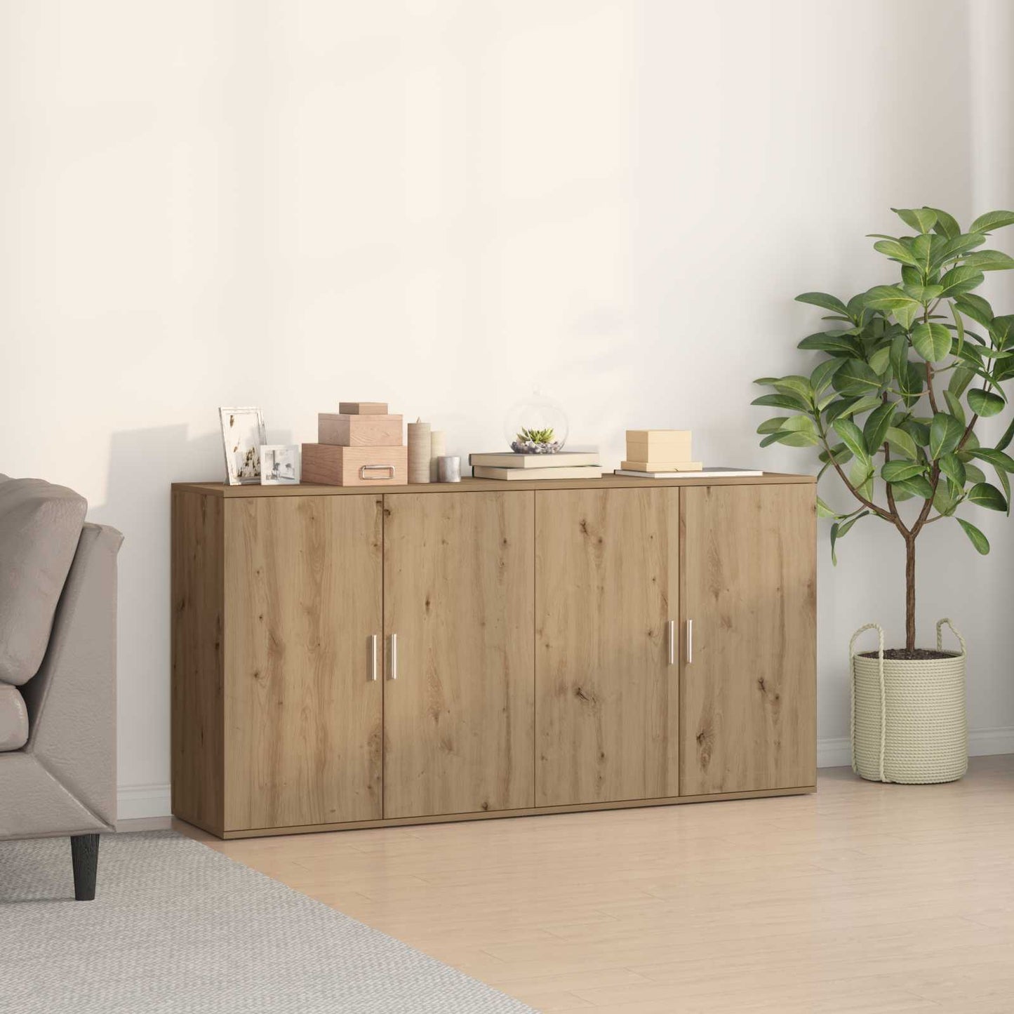 vidaXL Σύνθετα 2 τμχ Καρυδιά 79x38x80 εκ Επεξεργασμένο ξύλο