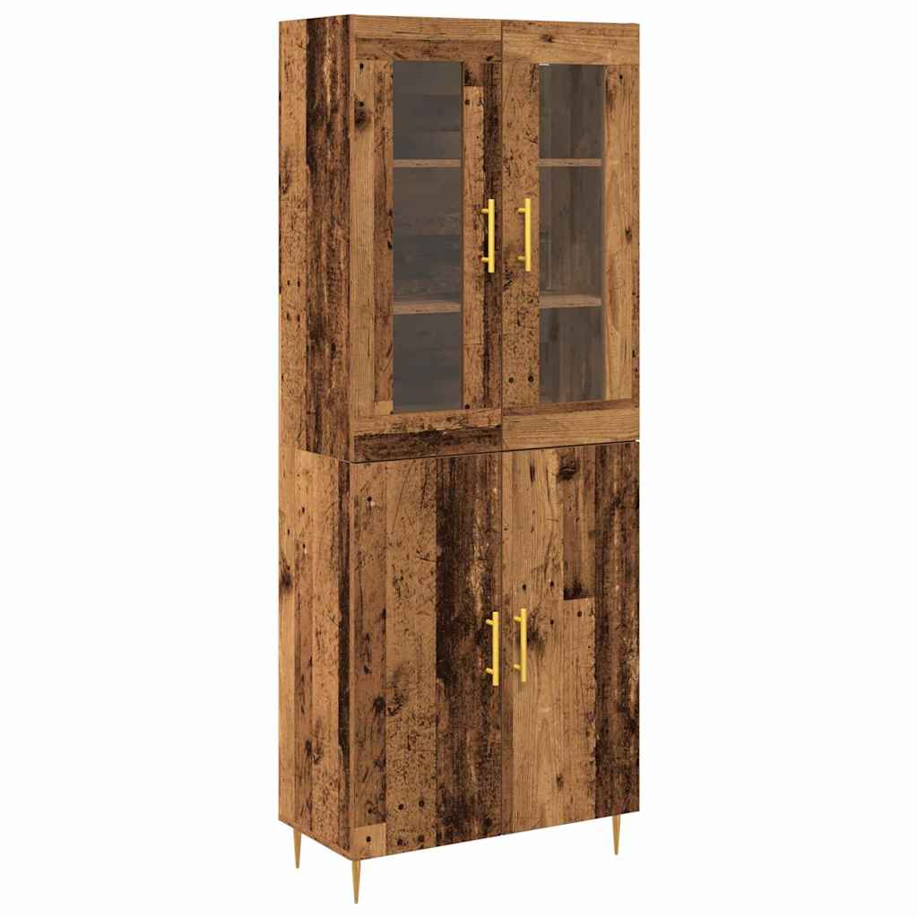 vidaXL Highboard 2 τμχ. Παλιό ξύλο 69,5 x 34 x 180 εκ.
