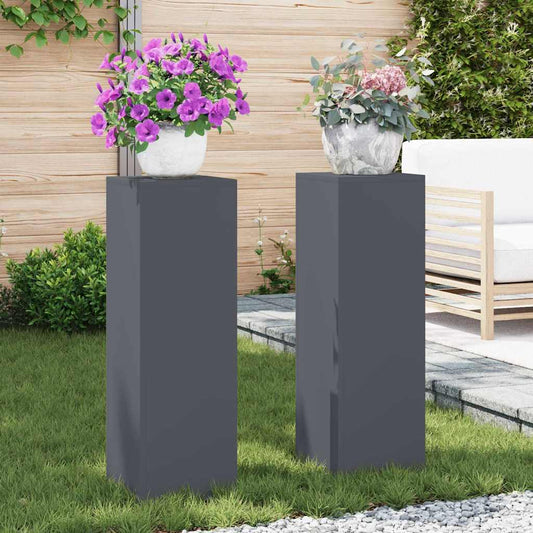 vidaXL Βάση φυτών 2 τεμ. Ανθρακί 24 x 24 x 75 εκ.